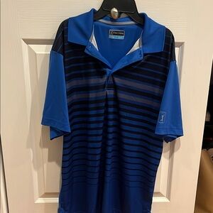 PGA Tour Blue and Black Polo Shirt Casual Wear